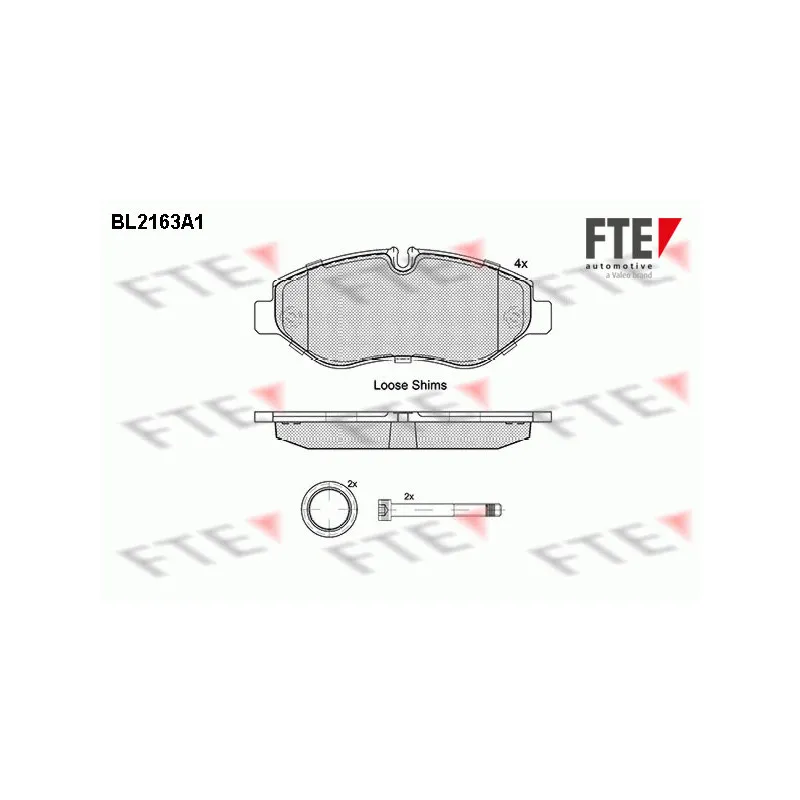 Jeu de 4 plaquettes de frein avant FTE BL2163A1