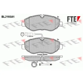 Jeu de 4 plaquettes de frein avant FTE BL2165A1