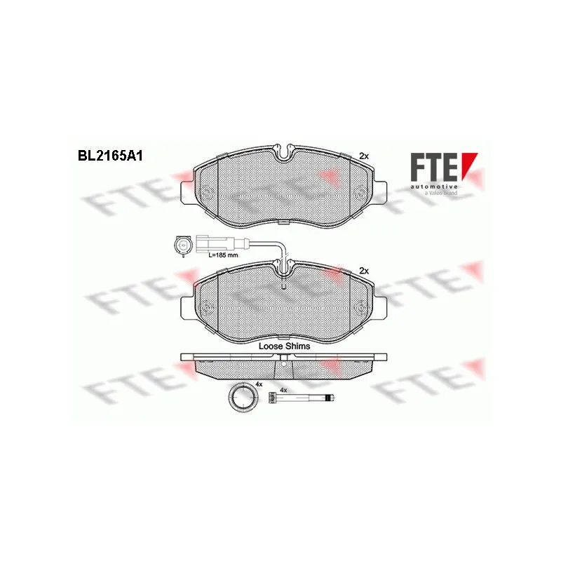 Jeu de 4 plaquettes de frein avant FTE BL2165A1