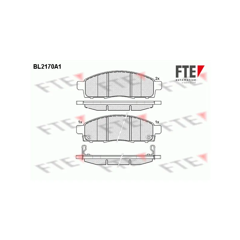 Jeu de 4 plaquettes de frein avant FTE BL2170A1