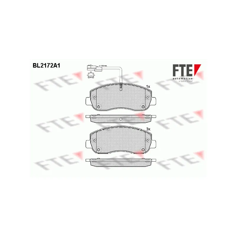 Jeu de 4 plaquettes de frein avant FTE BL2172A1