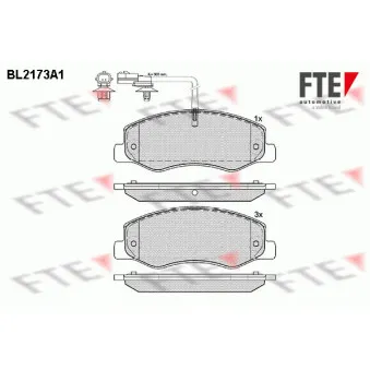 Jeu de 4 plaquettes de frein arrière FTE BL2173A1