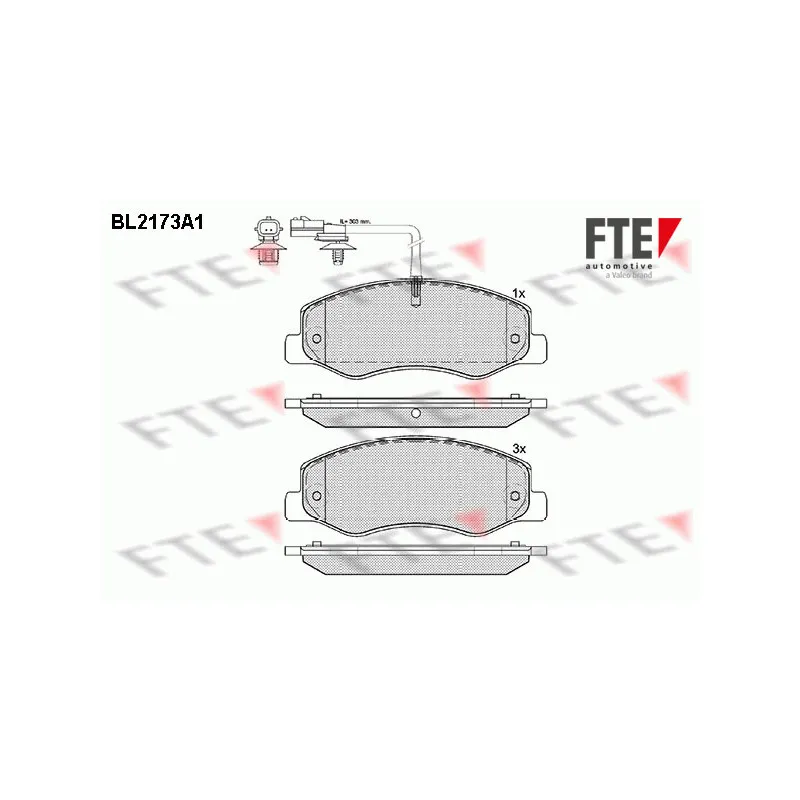 Jeu de 4 plaquettes de frein arrière FTE BL2173A1