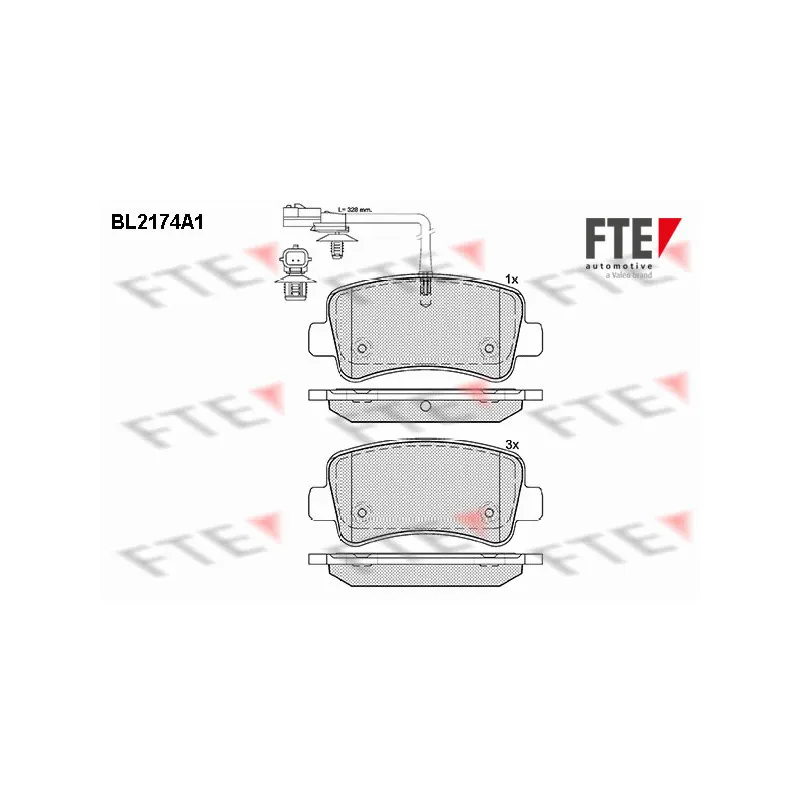 Jeu de 4 plaquettes de frein arrière FTE BL2174A1