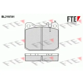 Jeu de 4 plaquettes de frein avant FTE BL2197A1