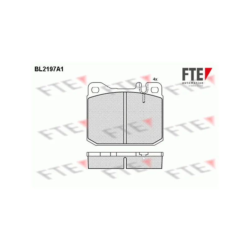 Jeu de 4 plaquettes de frein avant FTE BL2197A1