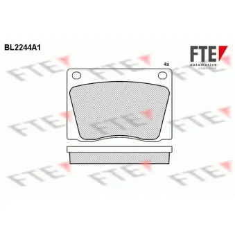 Jeu de 4 plaquettes de frein avant FTE BL2244A1