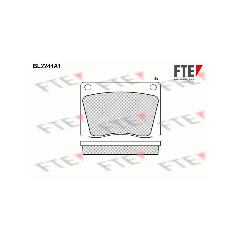 Jeu de 4 plaquettes de frein avant FTE BL2244A1