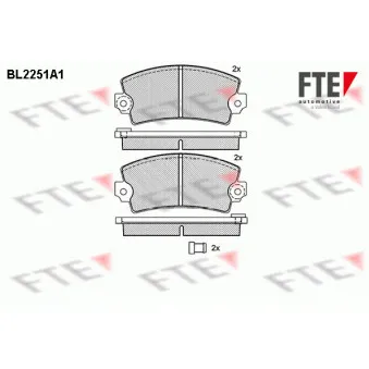 Jeu de 4 plaquettes de frein avant FTE BL2251A1