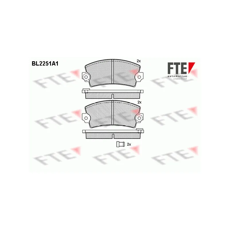 Jeu de 4 plaquettes de frein avant FTE BL2251A1