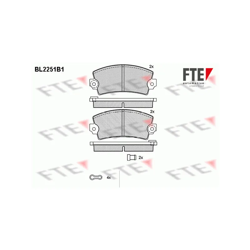 Jeu de 4 plaquettes de frein avant FTE BL2251B1
