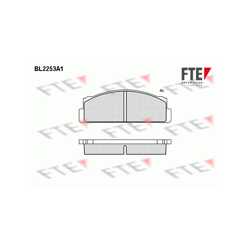 Jeu de 4 plaquettes de frein avant FTE BL2253A1