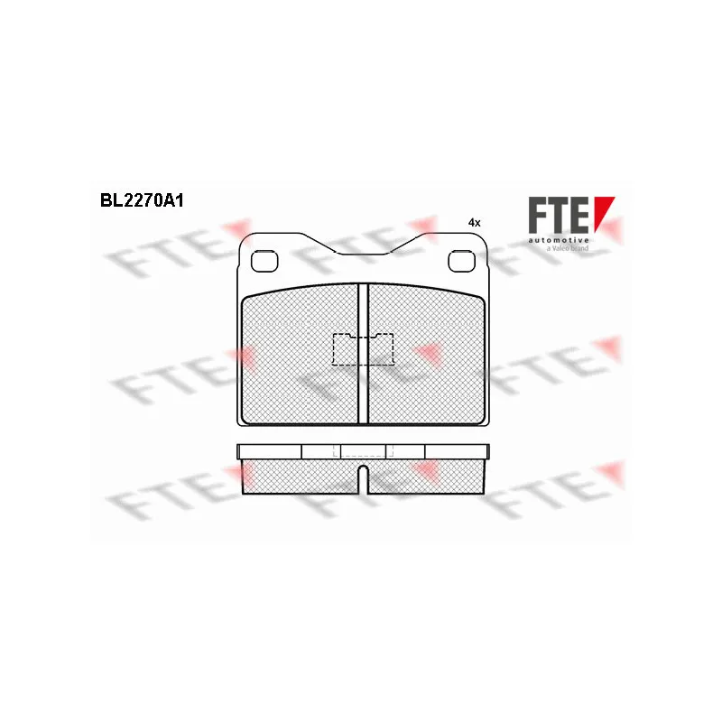 Jeu de 4 plaquettes de frein avant FTE BL2270A1