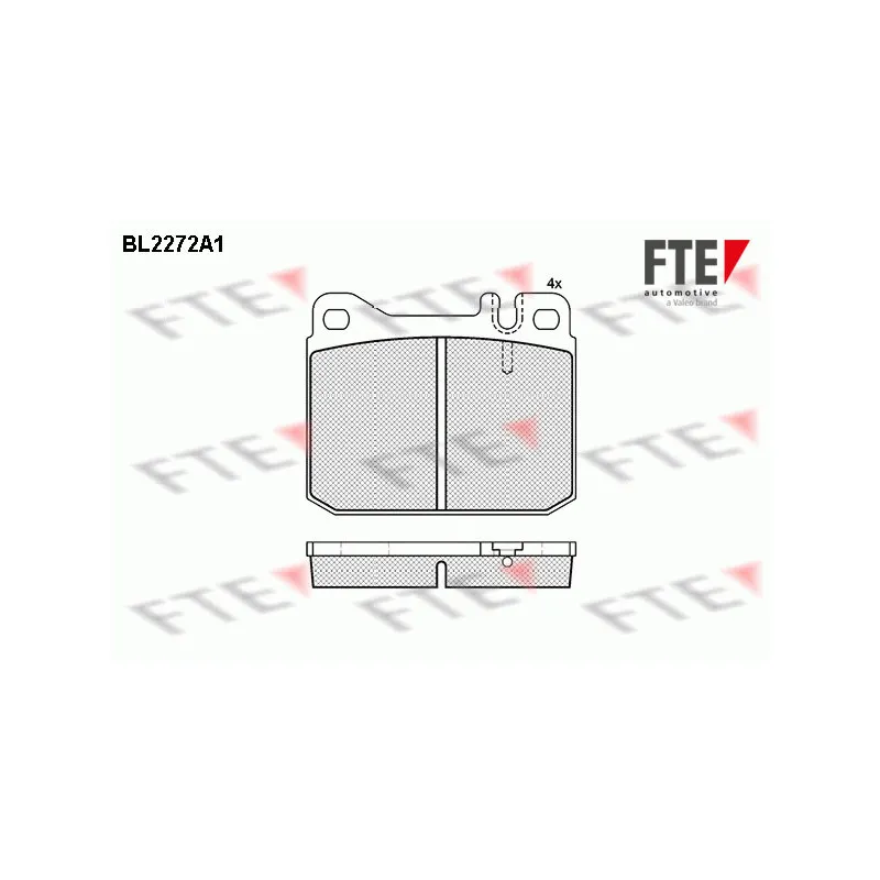 Jeu de 4 plaquettes de frein avant FTE BL2272A1