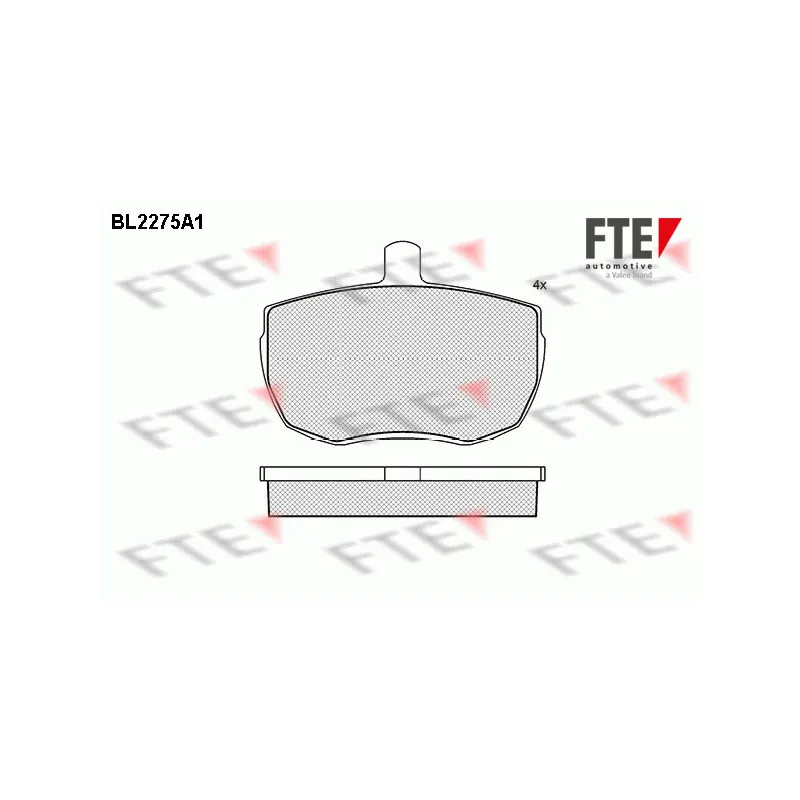 Jeu de 4 plaquettes de frein avant FTE BL2275A1