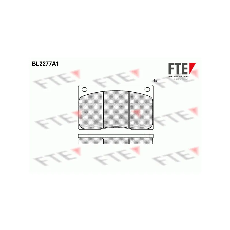Jeu de 4 plaquettes de frein avant FTE BL2277A1