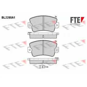 Jeu de 4 plaquettes de frein avant FTE BL2280A1