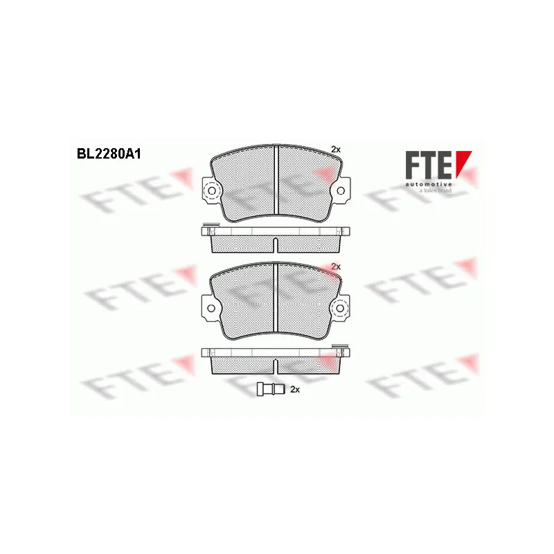 Jeu de 4 plaquettes de frein avant FTE BL2280A1