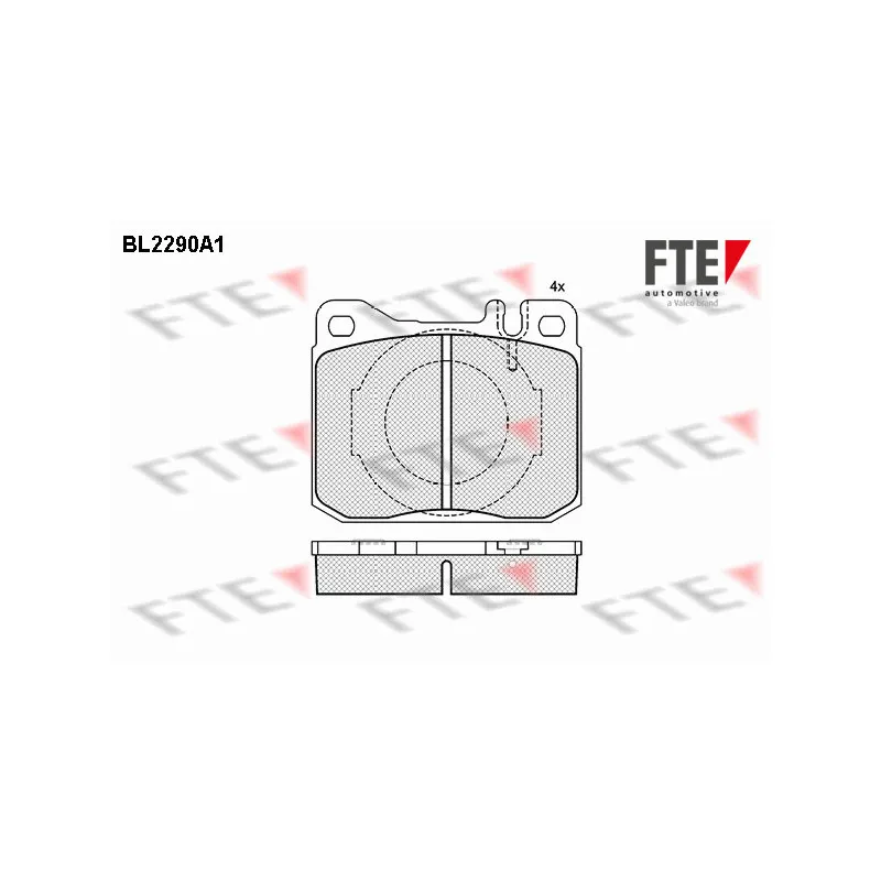 Jeu de 4 plaquettes de frein avant FTE BL2290A1