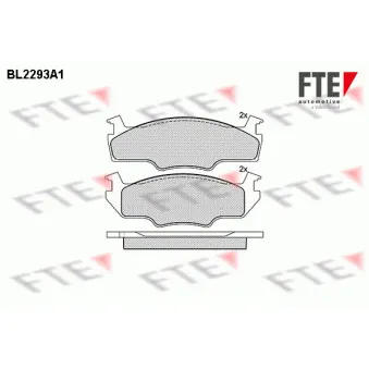 Jeu de 4 plaquettes de frein avant FTE BL2293A1
