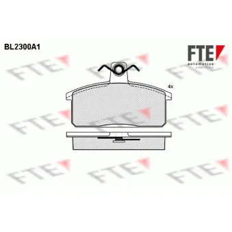 Jeu de 4 plaquettes de frein avant FTE BL2300A1