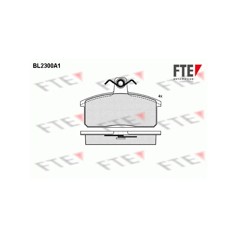 Jeu de 4 plaquettes de frein avant FTE BL2300A1