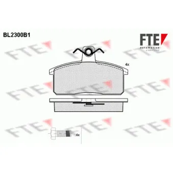 Jeu de 4 plaquettes de frein avant FTE BL2300B1
