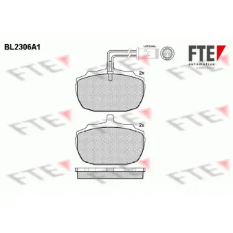 Jeu de 4 plaquettes de frein avant FTE BL2306A1