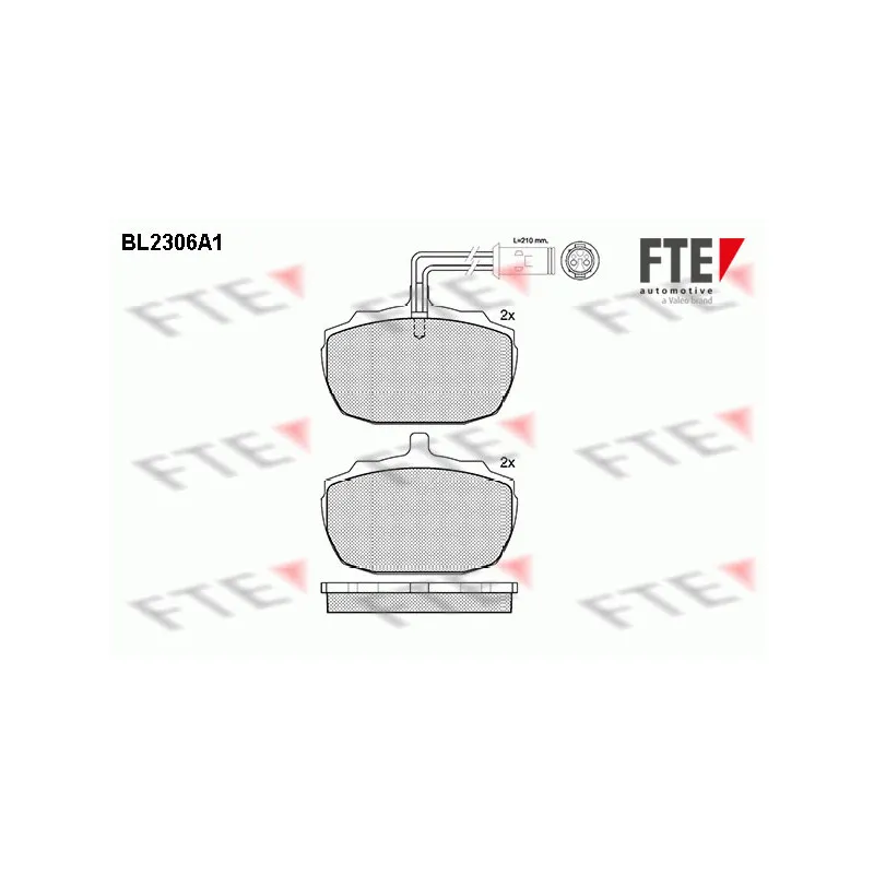 Jeu de 4 plaquettes de frein avant FTE BL2306A1