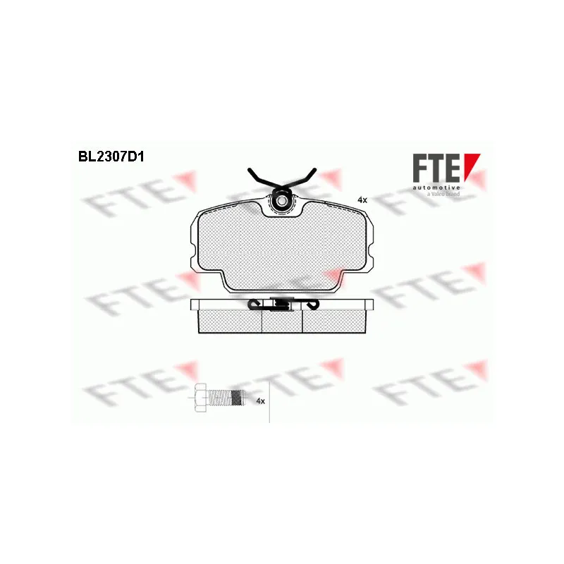 Jeu de 4 plaquettes de frein avant FTE BL2307D1