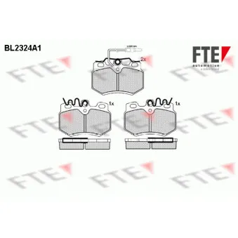 Jeu de 4 plaquettes de frein avant FTE BL2324A1