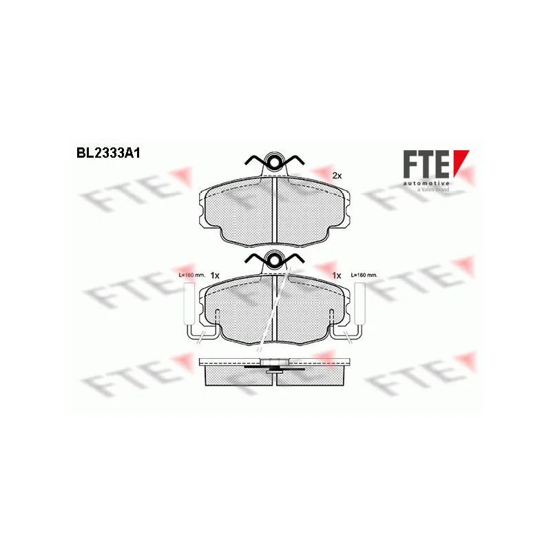 Jeu de 4 plaquettes de frein avant FTE BL2333A1