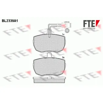 Jeu de 4 plaquettes de frein avant FTE BL2339A1
