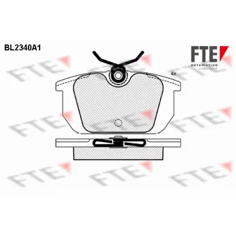 Jeu de 4 plaquettes de frein arrière FTE BL2340A1