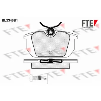 Jeu de 4 plaquettes de frein arrière FTE BL2340B1