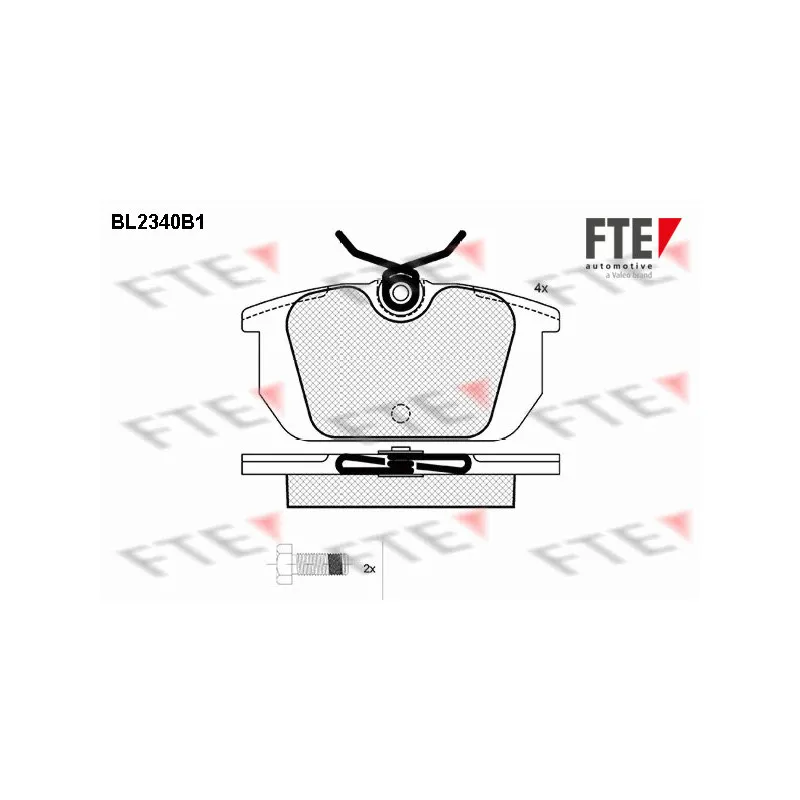 Jeu de 4 plaquettes de frein arrière FTE BL2340B1