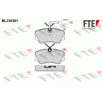 Jeu de 4 plaquettes de frein avant FTE BL2343A1