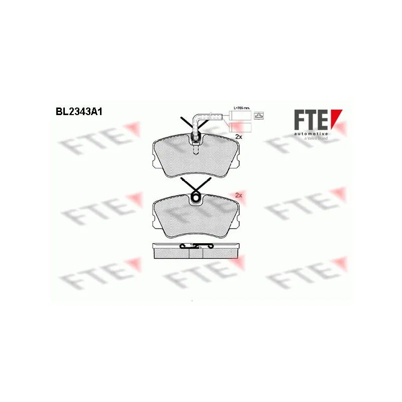 Jeu de 4 plaquettes de frein avant FTE BL2343A1