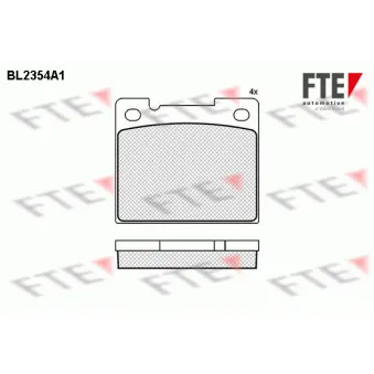 Jeu de 4 plaquettes de frein arrière FTE BL2354A1