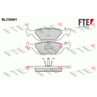 Jeu de 4 plaquettes de frein arrière FTE BL2356A1