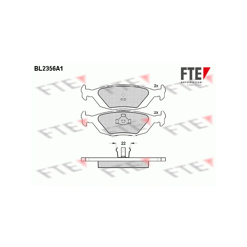Jeu de 4 plaquettes de frein arrière FTE BL2356A1