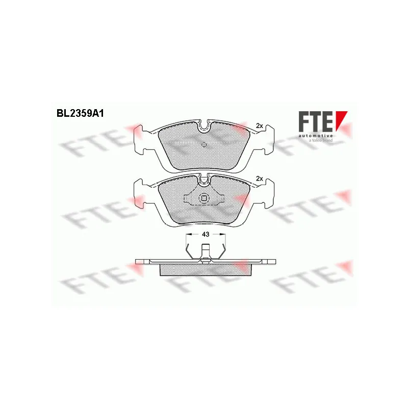 Jeu de 4 plaquettes de frein avant FTE BL2359A1