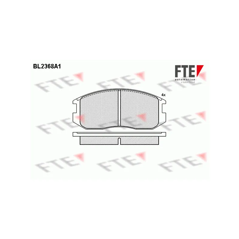 Jeu de 4 plaquettes de frein avant FTE BL2368A1