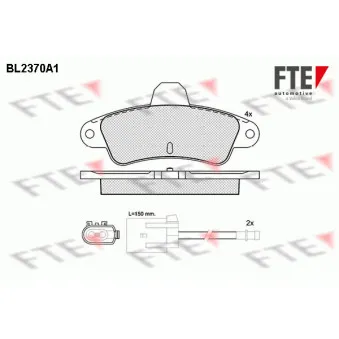Jeu de 4 plaquettes de frein arrière FTE BL2370A1