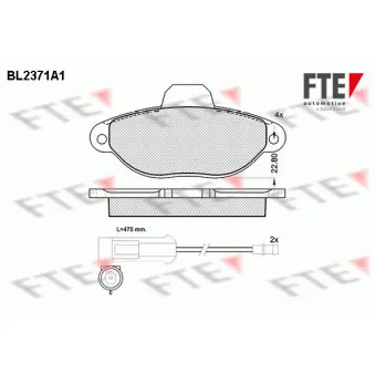 Jeu de 4 plaquettes de frein avant FTE BL2371A1