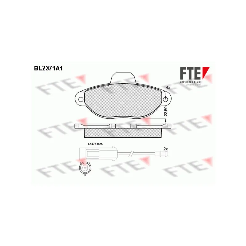 Jeu de 4 plaquettes de frein avant FTE BL2371A1