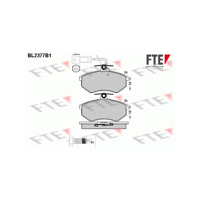 Jeu de 4 plaquettes de frein avant FTE BL2377B1