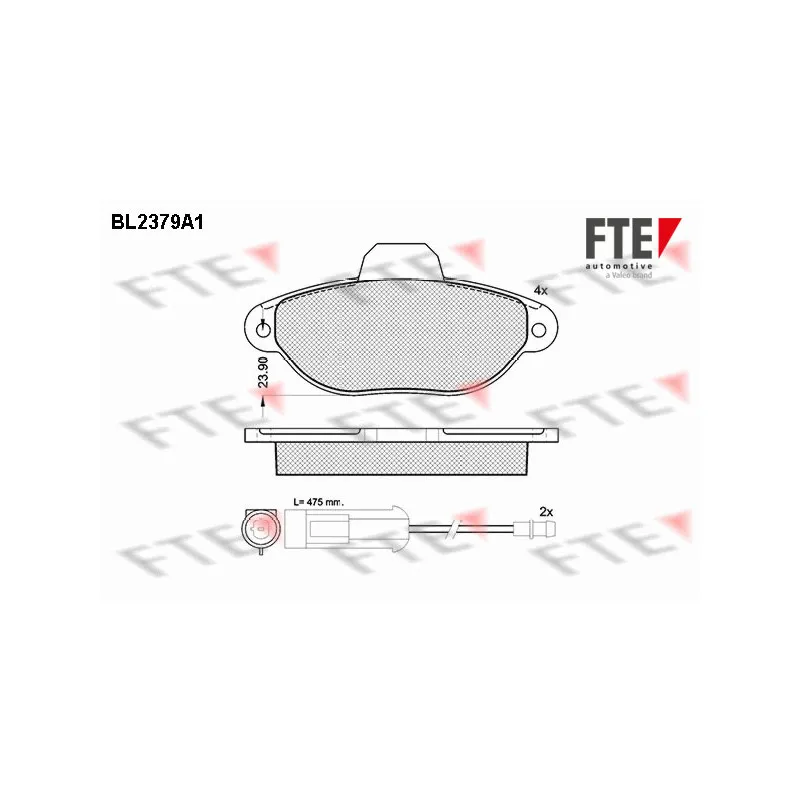 Jeu de 4 plaquettes de frein avant FTE BL2379A1