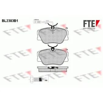 Jeu de 4 plaquettes de frein avant FTE BL2383B1