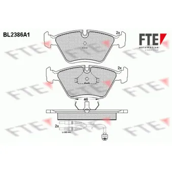 Jeu de 4 plaquettes de frein avant FTE BL2386A1